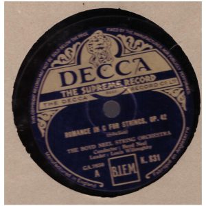 Sibelius: Romance In C For Strings, Op. 42 by The Boyd Neel String Orchestra from Decca (K. 831)